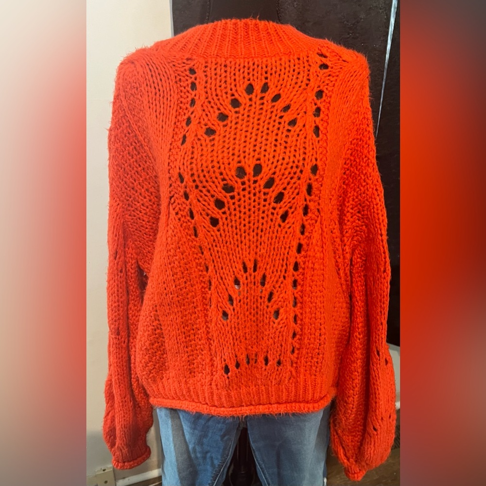 Topshop Vibrant Orange Knit Sweater